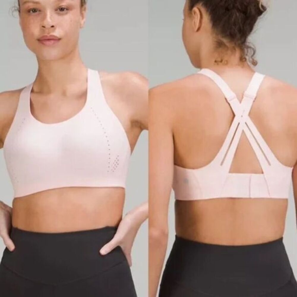 Lululemon Air Support Strawberry Milkshake  Pink High‎ Impact Sports Bra 36C